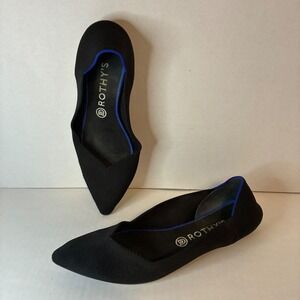 Rothy's Black The Point Flat Shoes 12 Knit Comfort Women Balletcore Casual -READ